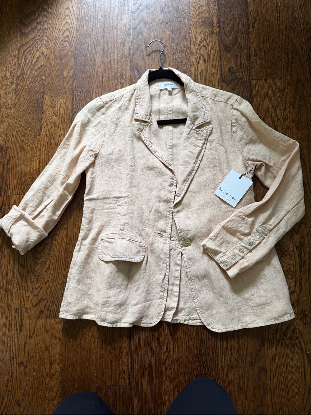 Bella Dahl Pale Cream Linen Blend Blazer